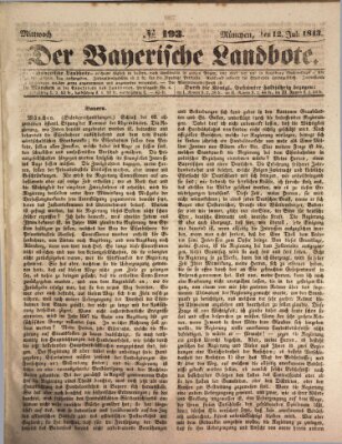 Der Bayerische Landbote Mittwoch 12. Juli 1843