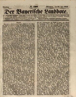 Der Bayerische Landbote Dienstag 18. Juli 1843