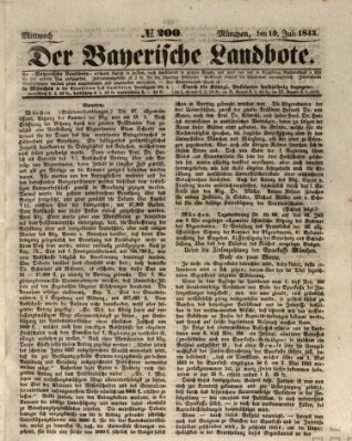 Der Bayerische Landbote Mittwoch 19. Juli 1843