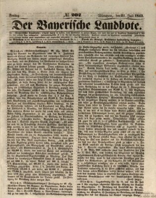 Der Bayerische Landbote Freitag 21. Juli 1843