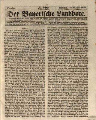 Der Bayerische Landbote Samstag 22. Juli 1843