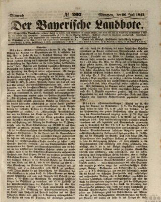 Der Bayerische Landbote Mittwoch 26. Juli 1843