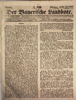 Der Bayerische Landbote Samstag 29. Juli 1843
