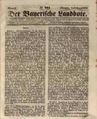 Der Bayerische Landbote Mittwoch 2. August 1843