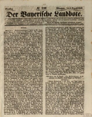 Der Bayerische Landbote Samstag 5. August 1843