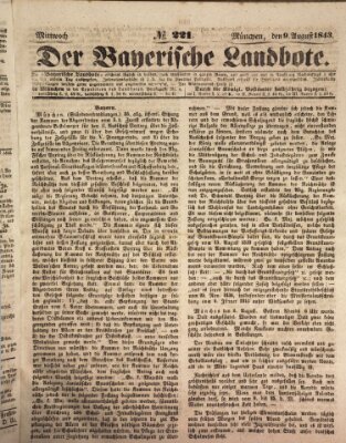 Der Bayerische Landbote Mittwoch 9. August 1843