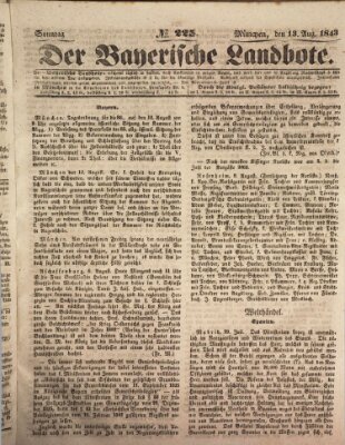 Der Bayerische Landbote Sonntag 13. August 1843