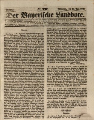 Der Bayerische Landbote Dienstag 15. August 1843