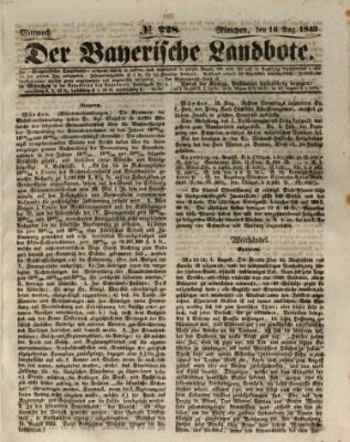 Der Bayerische Landbote Mittwoch 16. August 1843