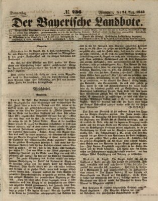 Der Bayerische Landbote Donnerstag 24. August 1843