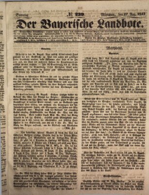 Der Bayerische Landbote Sonntag 27. August 1843