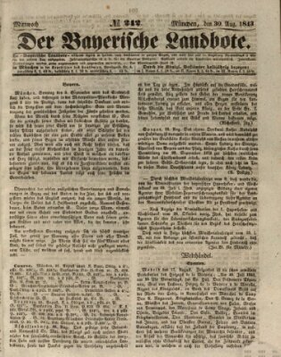 Der Bayerische Landbote Mittwoch 30. August 1843