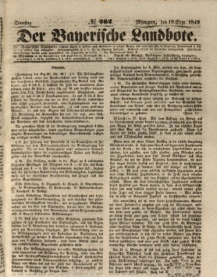 Der Bayerische Landbote Dienstag 19. September 1843