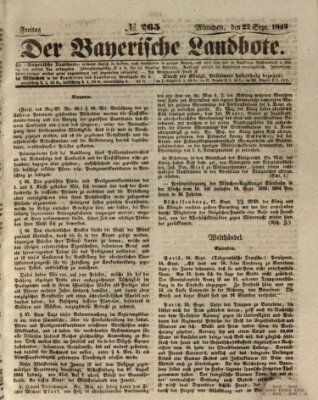 Der Bayerische Landbote Freitag 22. September 1843