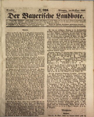 Der Bayerische Landbote Samstag 23. September 1843