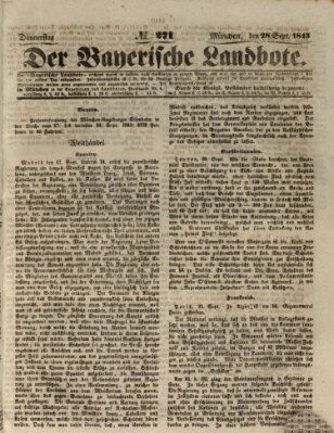 Der Bayerische Landbote Donnerstag 28. September 1843