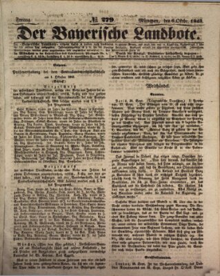 Der Bayerische Landbote Freitag 6. Oktober 1843