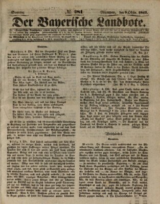 Der Bayerische Landbote Sonntag 8. Oktober 1843