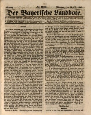 Der Bayerische Landbote Montag 16. Oktober 1843