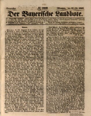 Der Bayerische Landbote Donnerstag 19. Oktober 1843