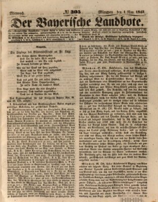 Der Bayerische Landbote Mittwoch 1. November 1843