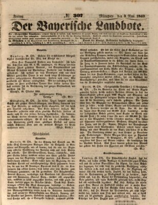 Der Bayerische Landbote Freitag 3. November 1843