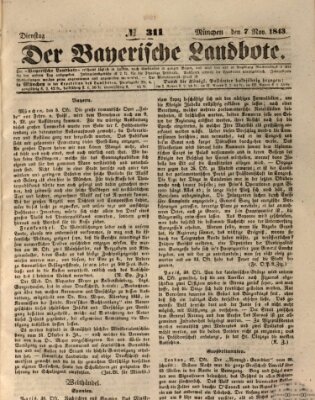 Der Bayerische Landbote Dienstag 7. November 1843