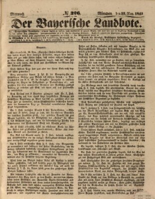 Der Bayerische Landbote Mittwoch 22. November 1843