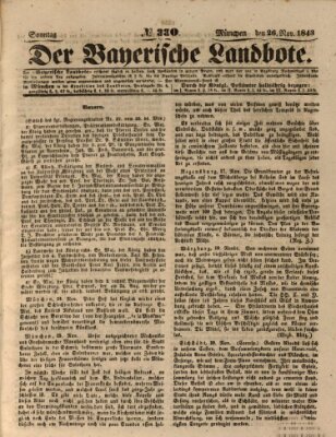 Der Bayerische Landbote Sonntag 26. November 1843