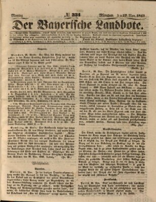 Der Bayerische Landbote Montag 27. November 1843