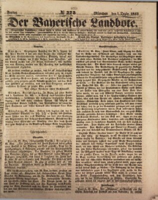 Der Bayerische Landbote Freitag 1. Dezember 1843