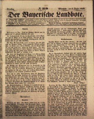 Der Bayerische Landbote Dienstag 5. Dezember 1843