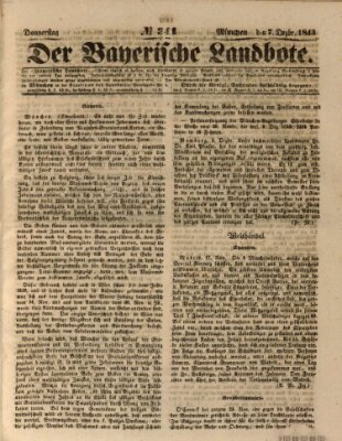 Der Bayerische Landbote Donnerstag 7. Dezember 1843