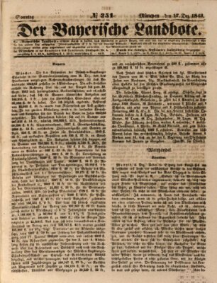 Der Bayerische Landbote Sonntag 17. Dezember 1843