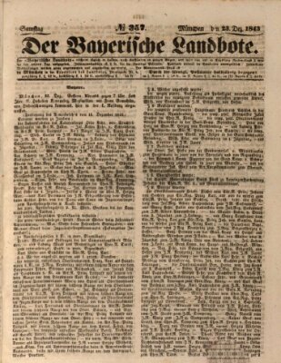 Der Bayerische Landbote Samstag 23. Dezember 1843