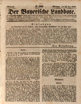 Der Bayerische Landbote Montag 25. Dezember 1843