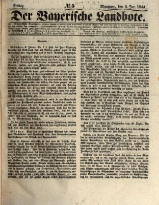 Der Bayerische Landbote Freitag 5. Januar 1844