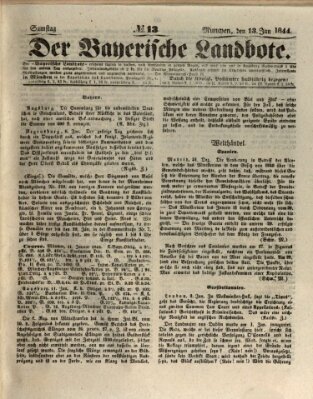 Der Bayerische Landbote Samstag 13. Januar 1844