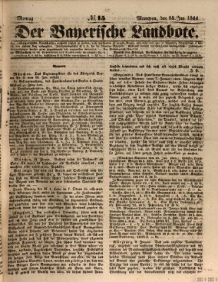 Der Bayerische Landbote Montag 15. Januar 1844