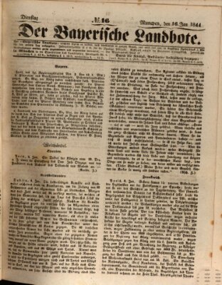 Der Bayerische Landbote Dienstag 16. Januar 1844