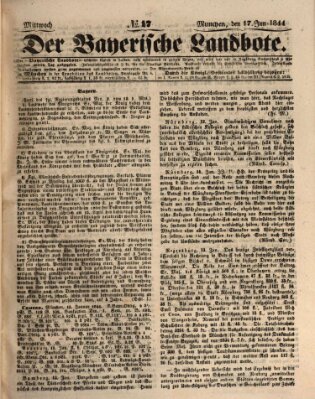 Der Bayerische Landbote Mittwoch 17. Januar 1844