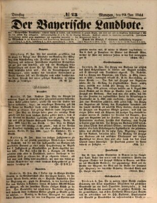 Der Bayerische Landbote Dienstag 23. Januar 1844