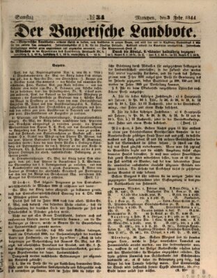 Der Bayerische Landbote Samstag 3. Februar 1844