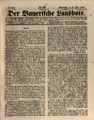 Der Bayerische Landbote Dienstag 6. Februar 1844