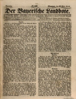 Der Bayerische Landbote Sonntag 25. Februar 1844