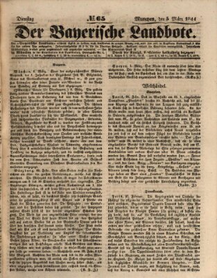 Der Bayerische Landbote Dienstag 5. März 1844