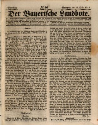 Der Bayerische Landbote Samstag 16. März 1844