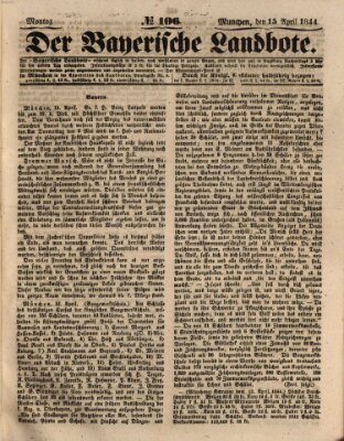 Der Bayerische Landbote Montag 15. April 1844