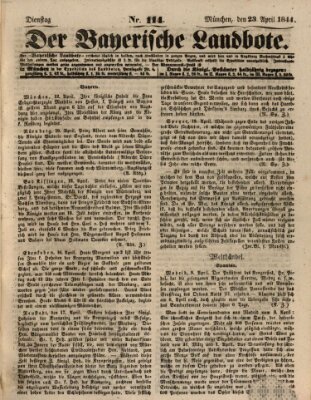 Der Bayerische Landbote Dienstag 23. April 1844