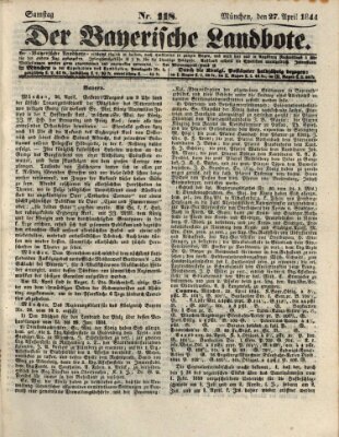 Der Bayerische Landbote Samstag 27. April 1844